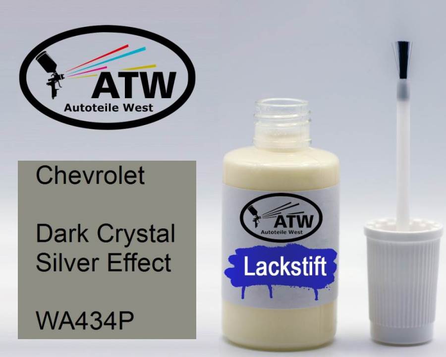 Chevrolet, Dark Crystal Silver Effect, WA434P: 20ml Lackstift, von ATW Autoteile West.